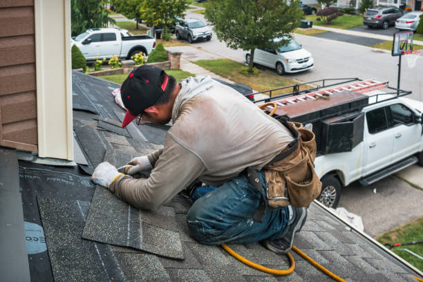 Professional Roof Leak Repair technician working in Pluckemin, NJ